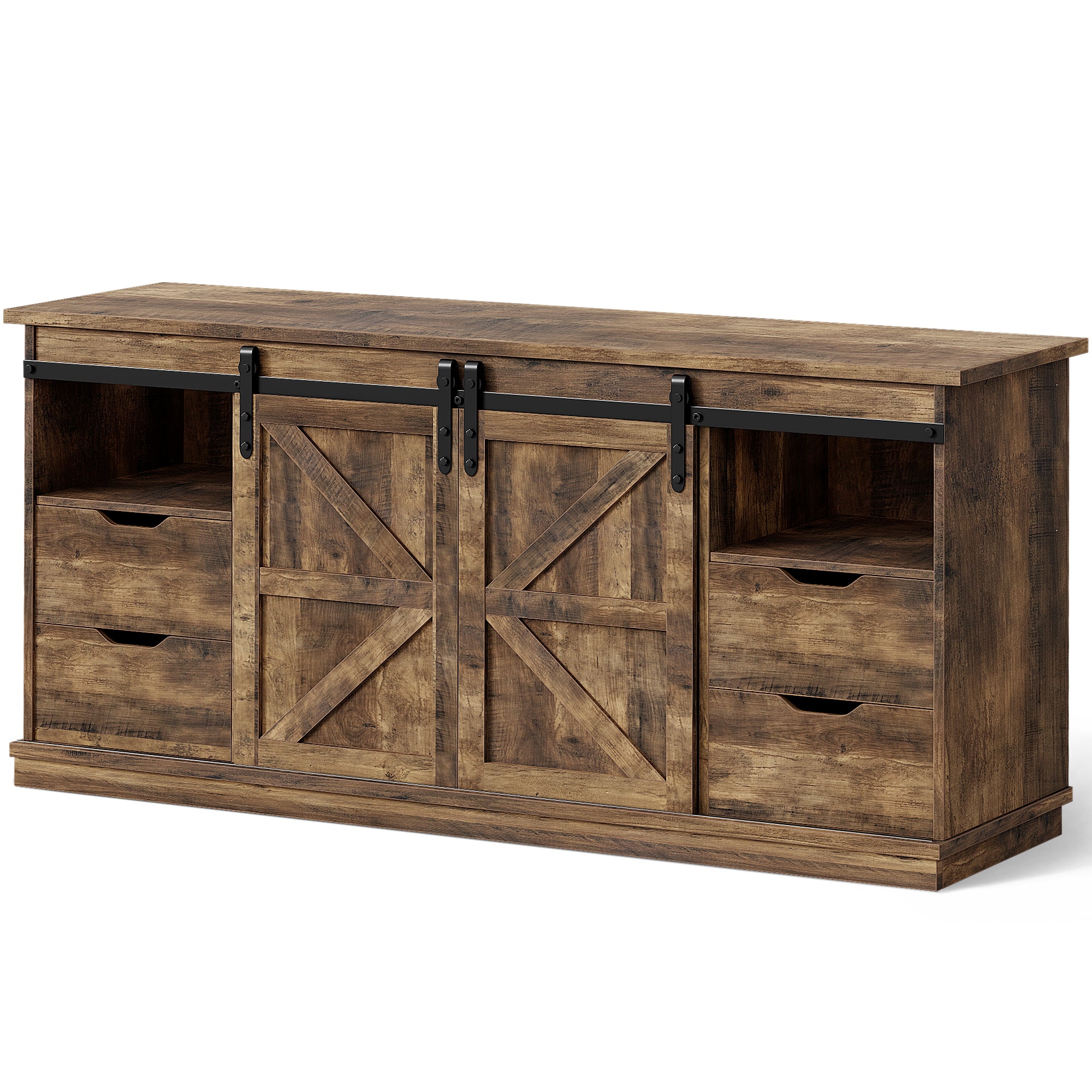 homall-tv-stand-lowboard-75-zoll-grau-mit-schubladen image 4