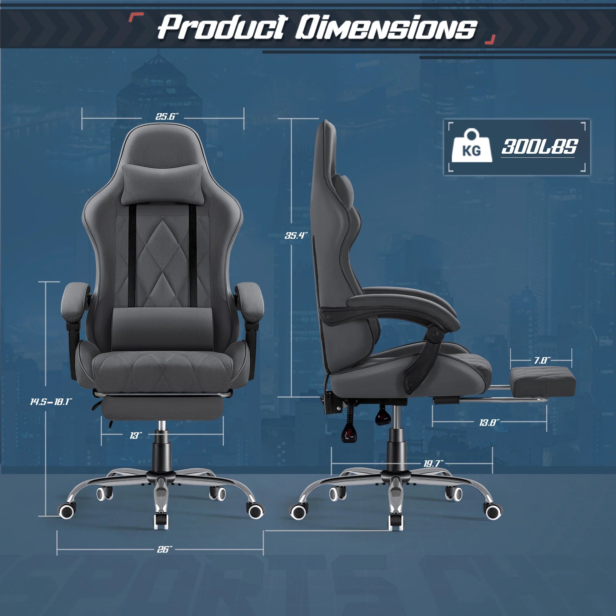 homall-gaming-chair-gaming-stuhl-stoff-gr-n-mit-fu-st-tze-2 image 4