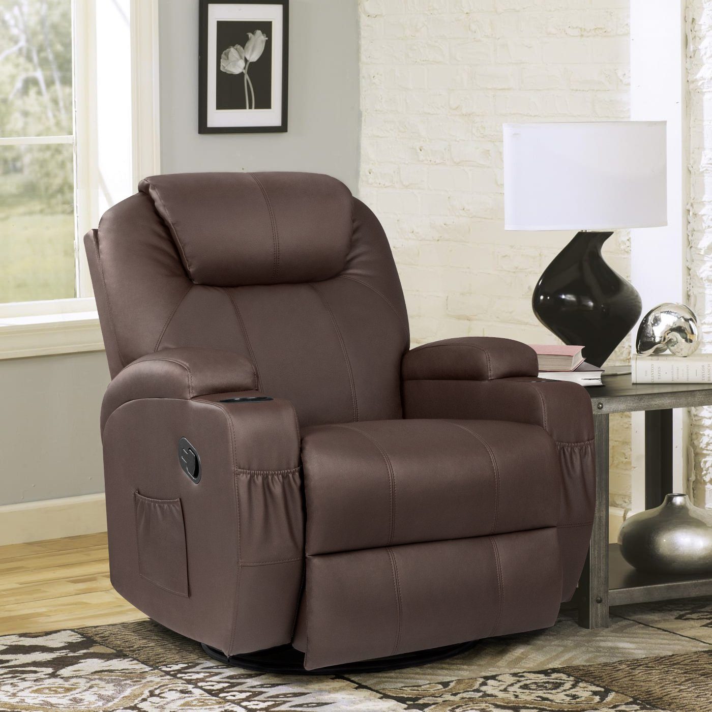 homall-recliner-chair-massagesessel-braun-heizung image 8