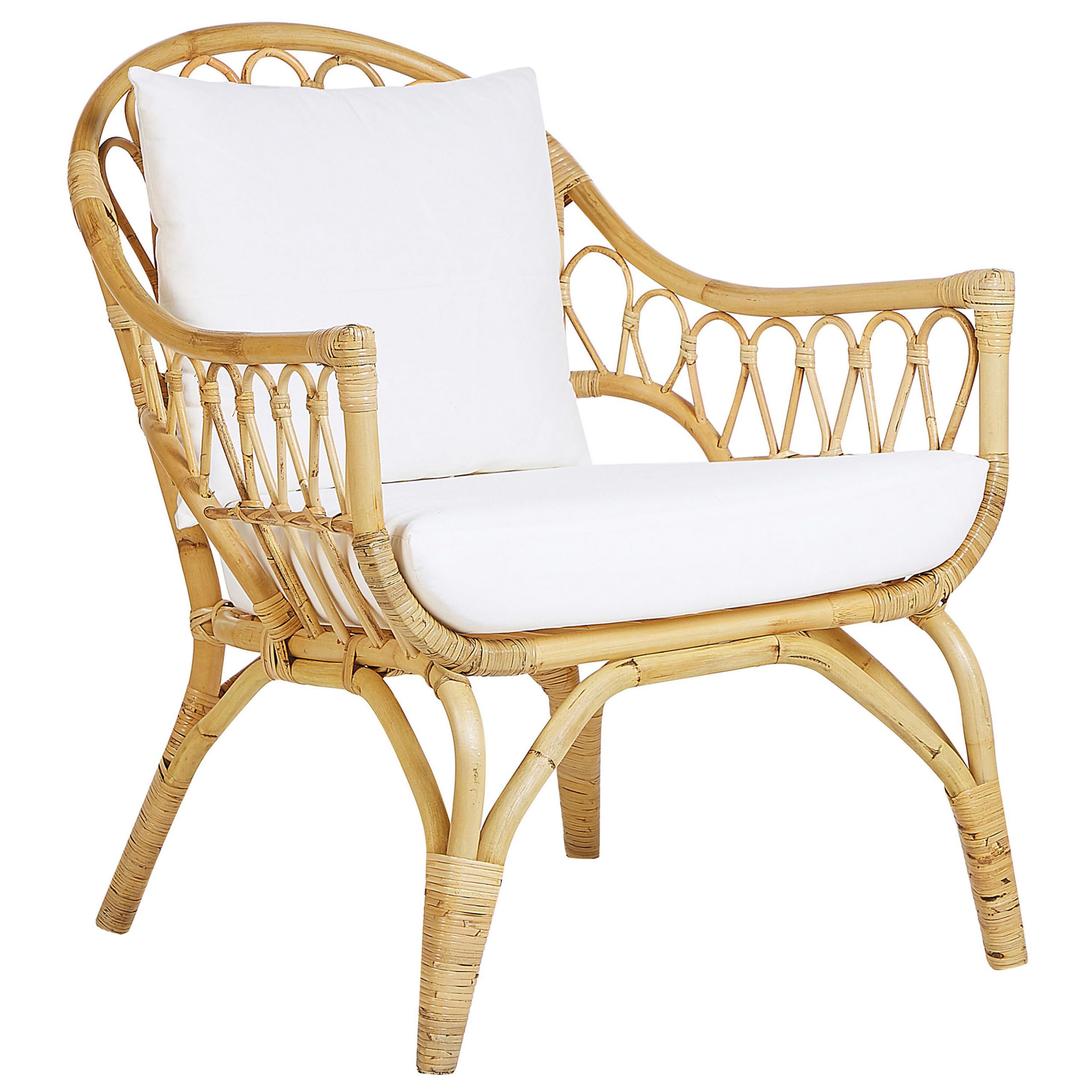 beliani-sibari-lounge-set-rattan-natur-4-sitzer-auflagen-wei image 8