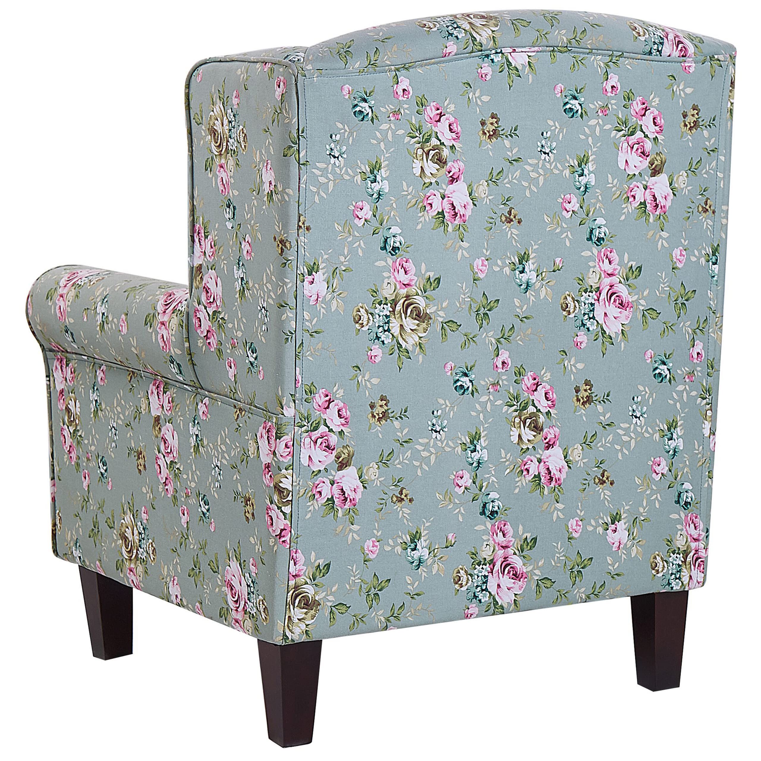 beliani-hamar-sessel-mit-fu-hocker-gr-n-blumenmuster-kissen image 6