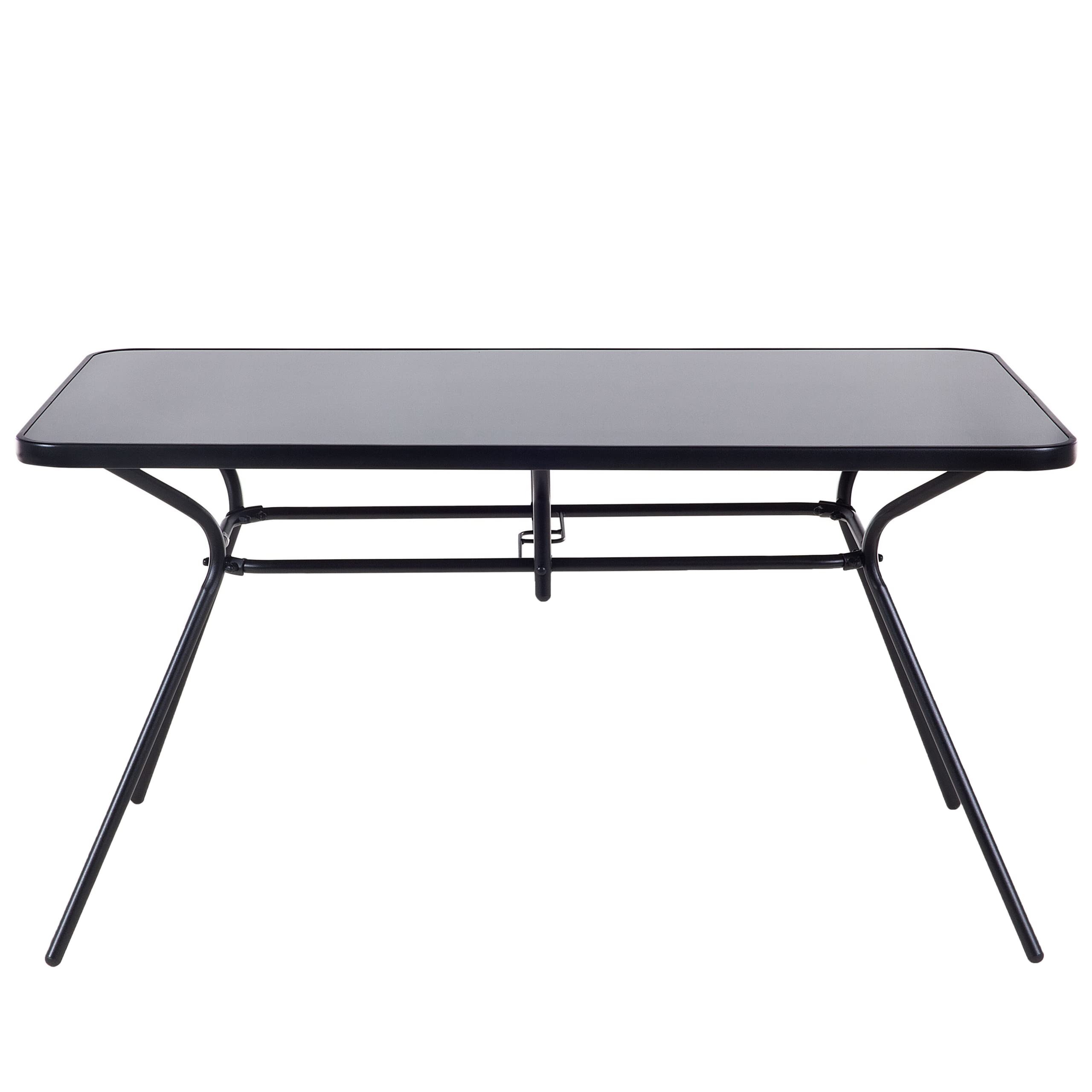 beliani-livo-gartentisch-glas-schwarz-stahl-140x80-cm-rechteckig image 4
