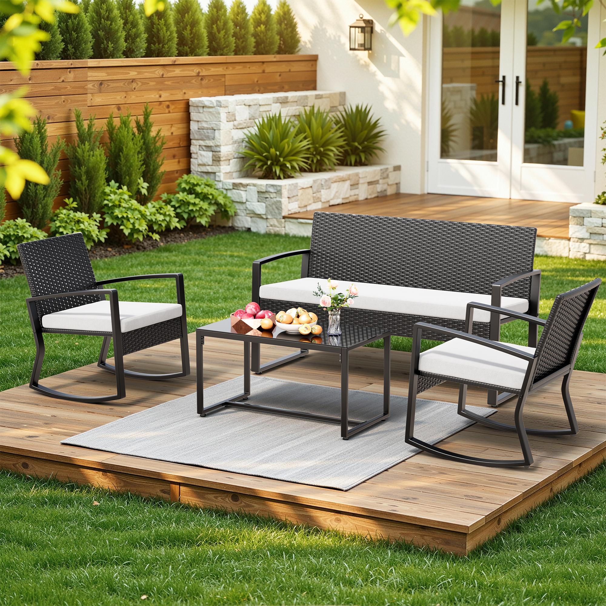 bealife-wr310-gartenm-bel-set-4tlg-schwarz-rattan image 3