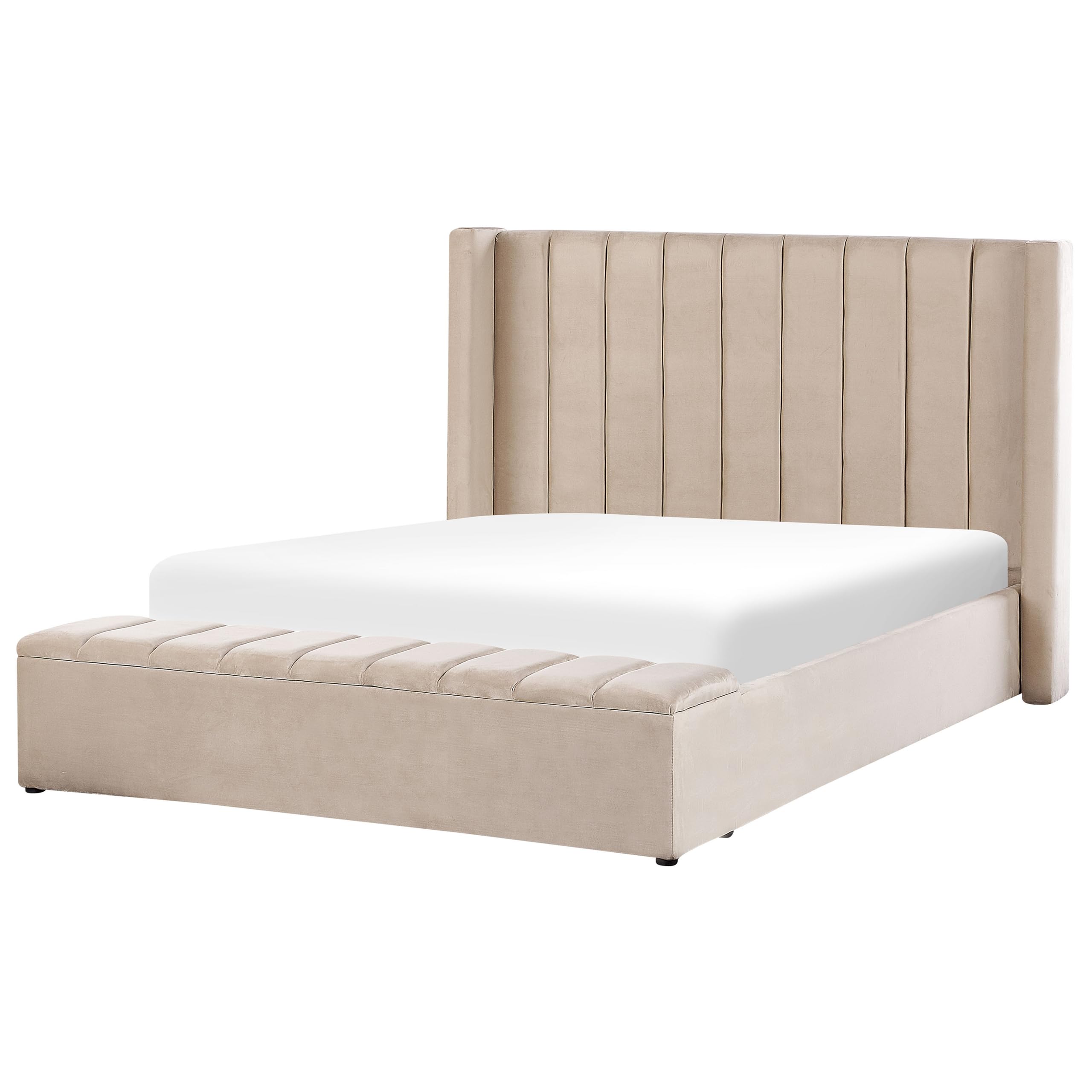 beliani-noyers-polsterbett-samt-beige-160x200-mit-stauraum image 5