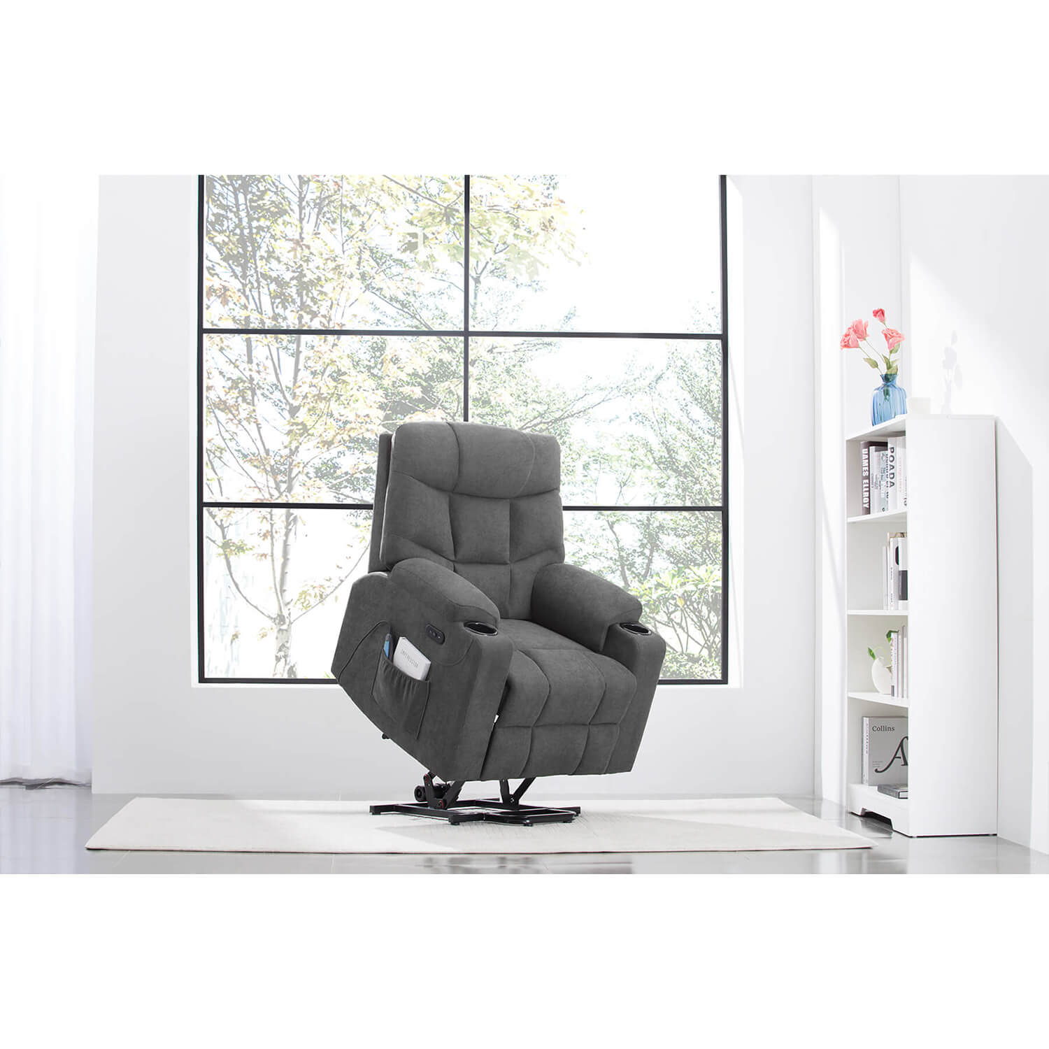 homall-recliner-chair-fernsehsessel-grau-stoff-mit-massage-heizung image 3