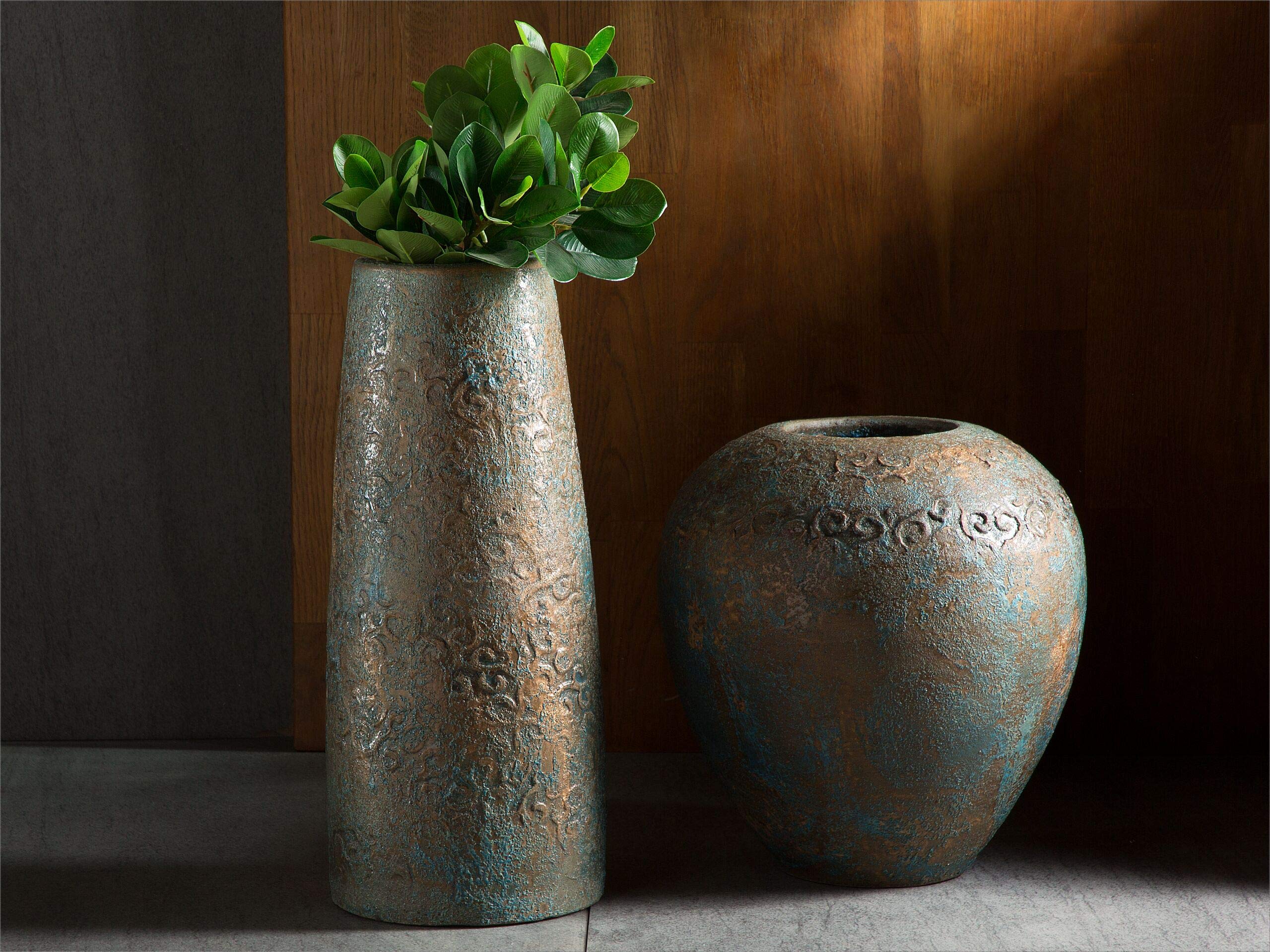 beliani-nida-deko-vase-gold-t-rkis-ton-33-cm image 7