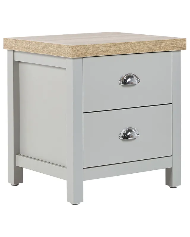 beliani-clio-nachttisch-grau-holz-2-schubladen image 1