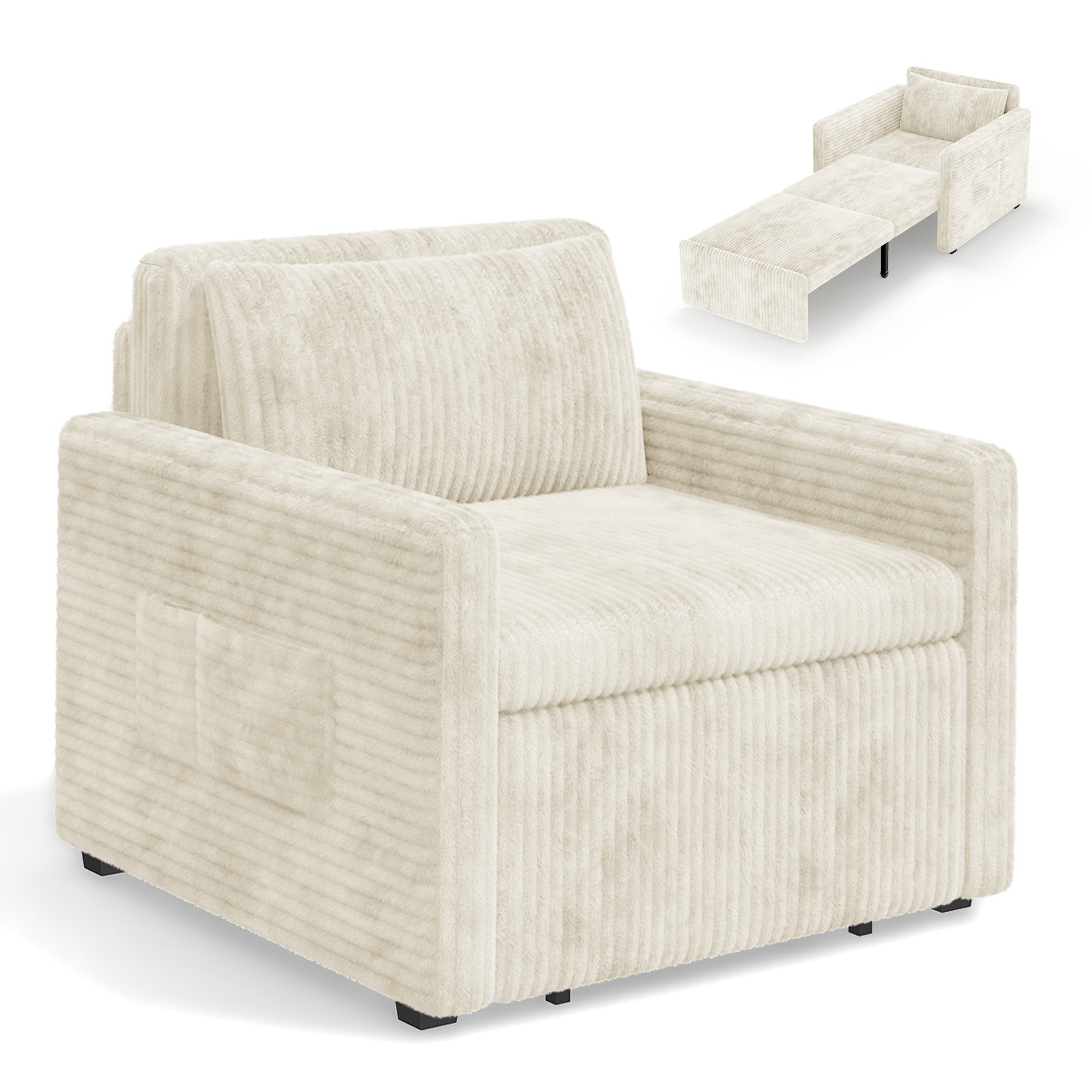 bealife-ar14-schlafsofa-cord-wei-3-in-1-f-r-1-person image 1