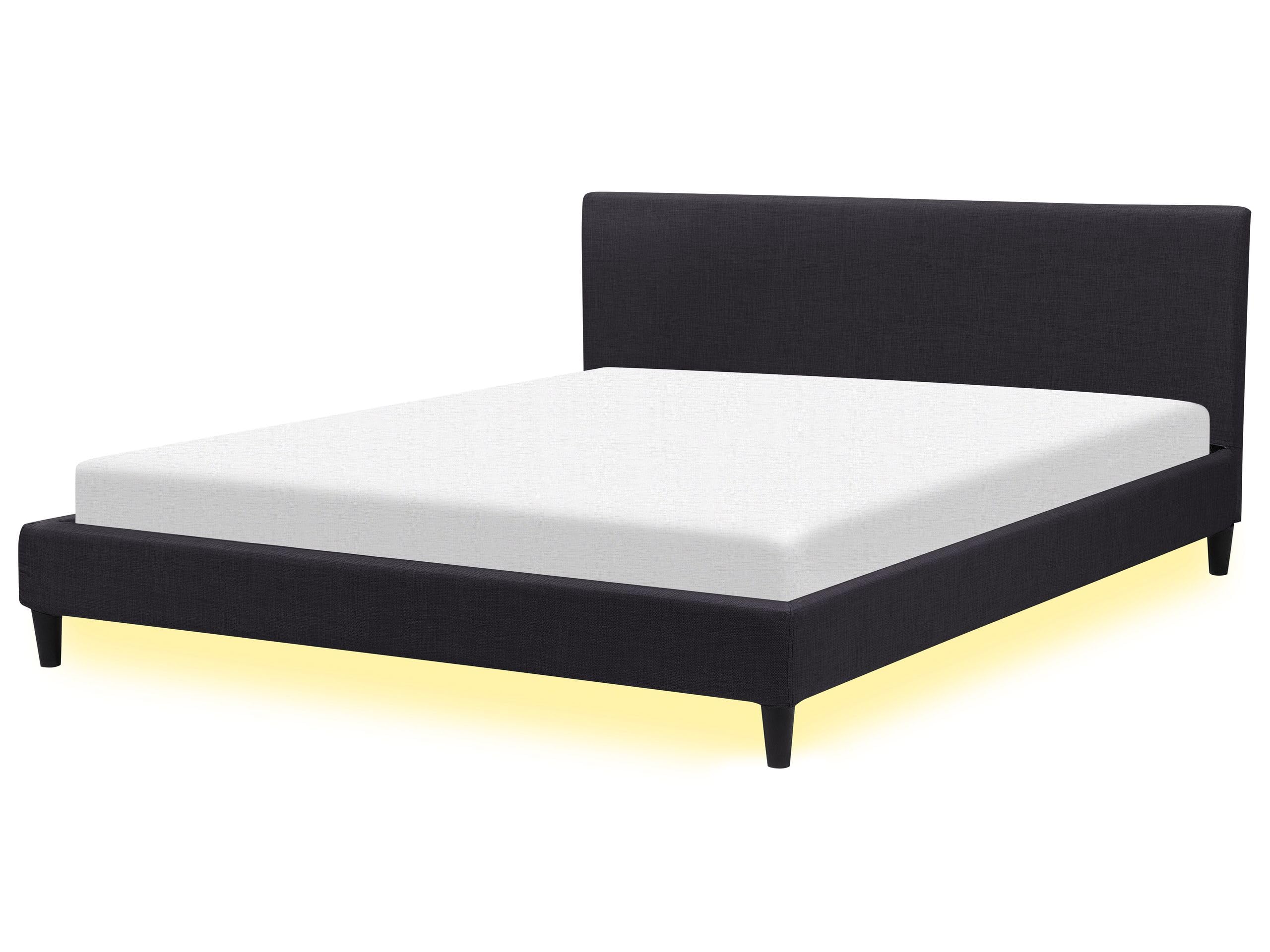 beliani-fitou-polsterbett-180x200-schwarz-led-leinenoptik image 1