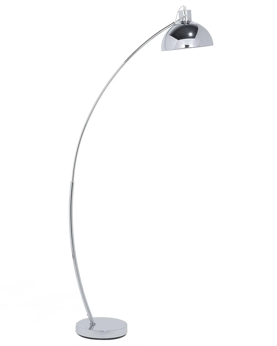 beliani-dintel-stehlampe-metall-silber-155-cm-verstellbar image 1