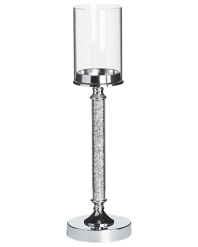 beliani-abbeville-kerzenst-nder-silber-48-cm-metall-glas image 1