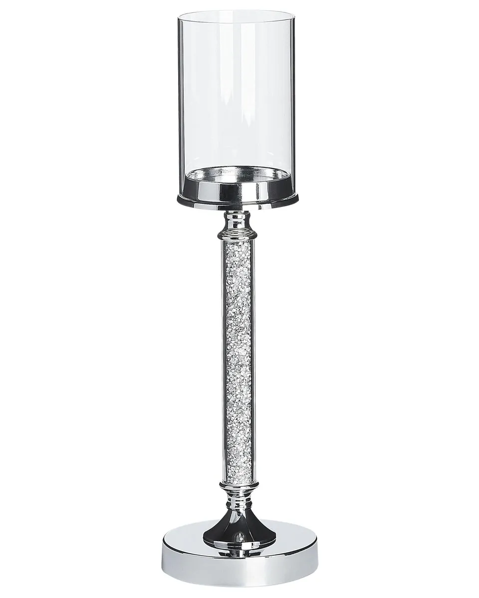beliani-abbeville-kerzenst-nder-silber-48-cm-metall-glas image 1