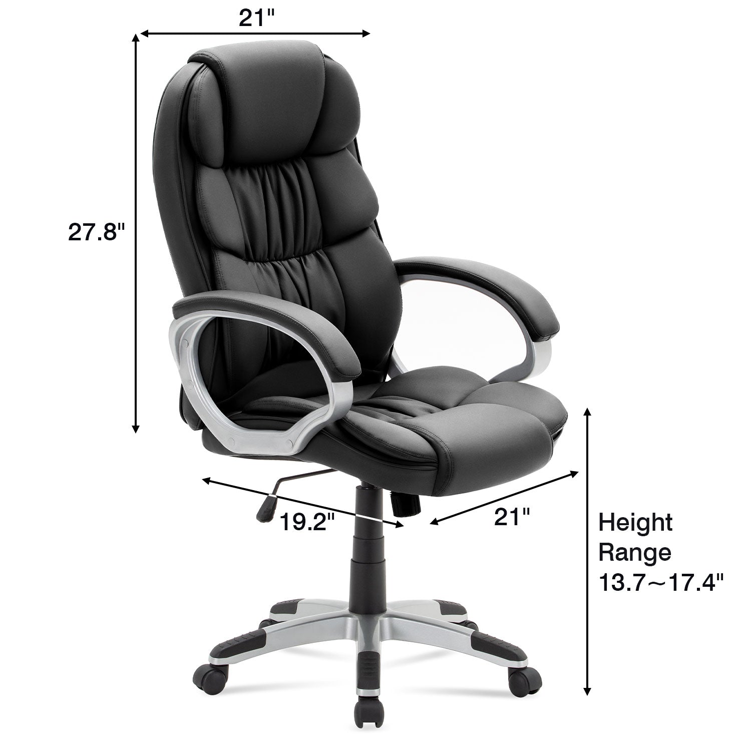 homall-office-leather-chair-b-rostuhl-kunstleder-schwarz-2 image 8