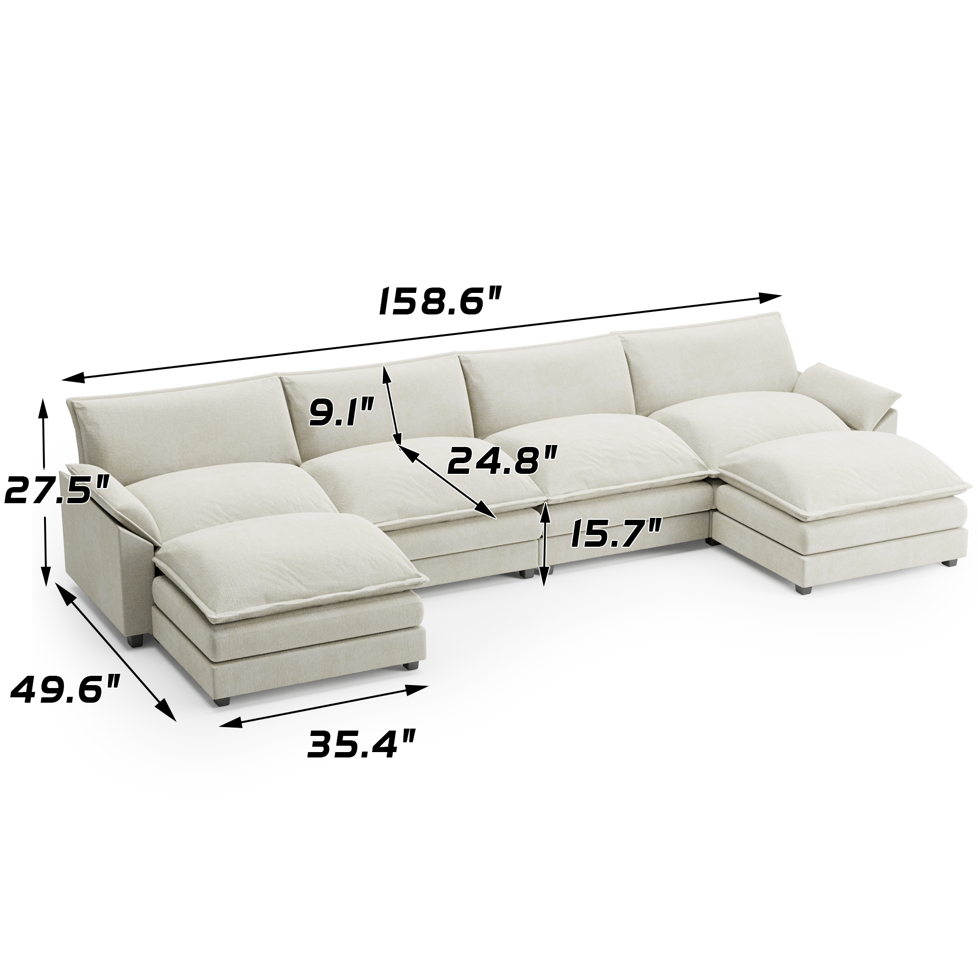 homall-sofa-u-form-ecksofa-4-sitzer-blau-mit-chaiselongue image 6