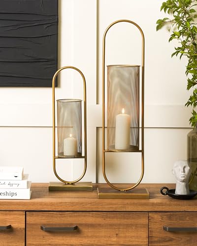 beliani-kerzenst-nder-oval-gold-53-cm-eisen-windlicht image 8
