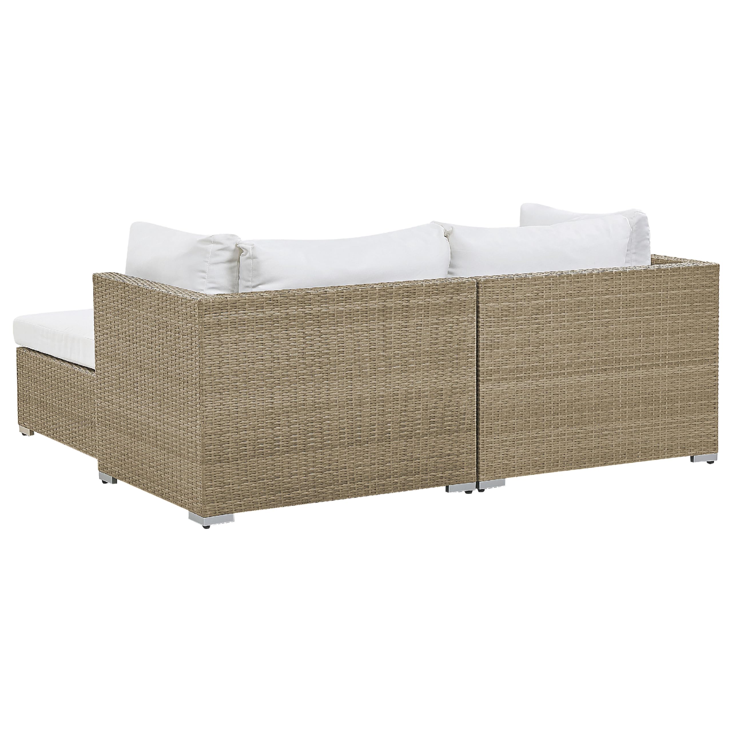 beliani-noto-lounge-set-rattan-hellbraun-lounge-cremewei-ottomanen image 6