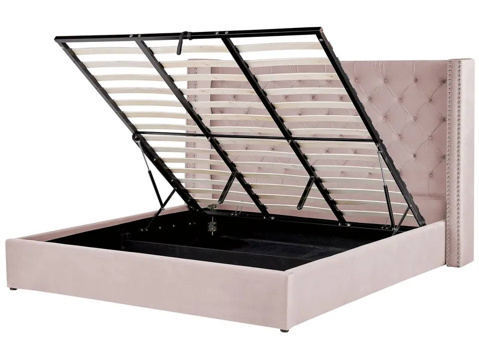 beliani-lubbon-polsterbett-180x200-rosa-samt-mit-bettkasten image 1