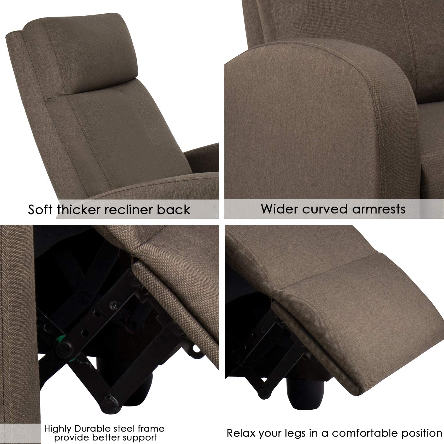 homall-recliner-massagesessel-stoff-grau-mit-liegefunktion image 7