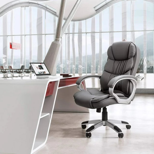 homall-office-leather-chair-b-rostuhl-schwarz-leder image 7