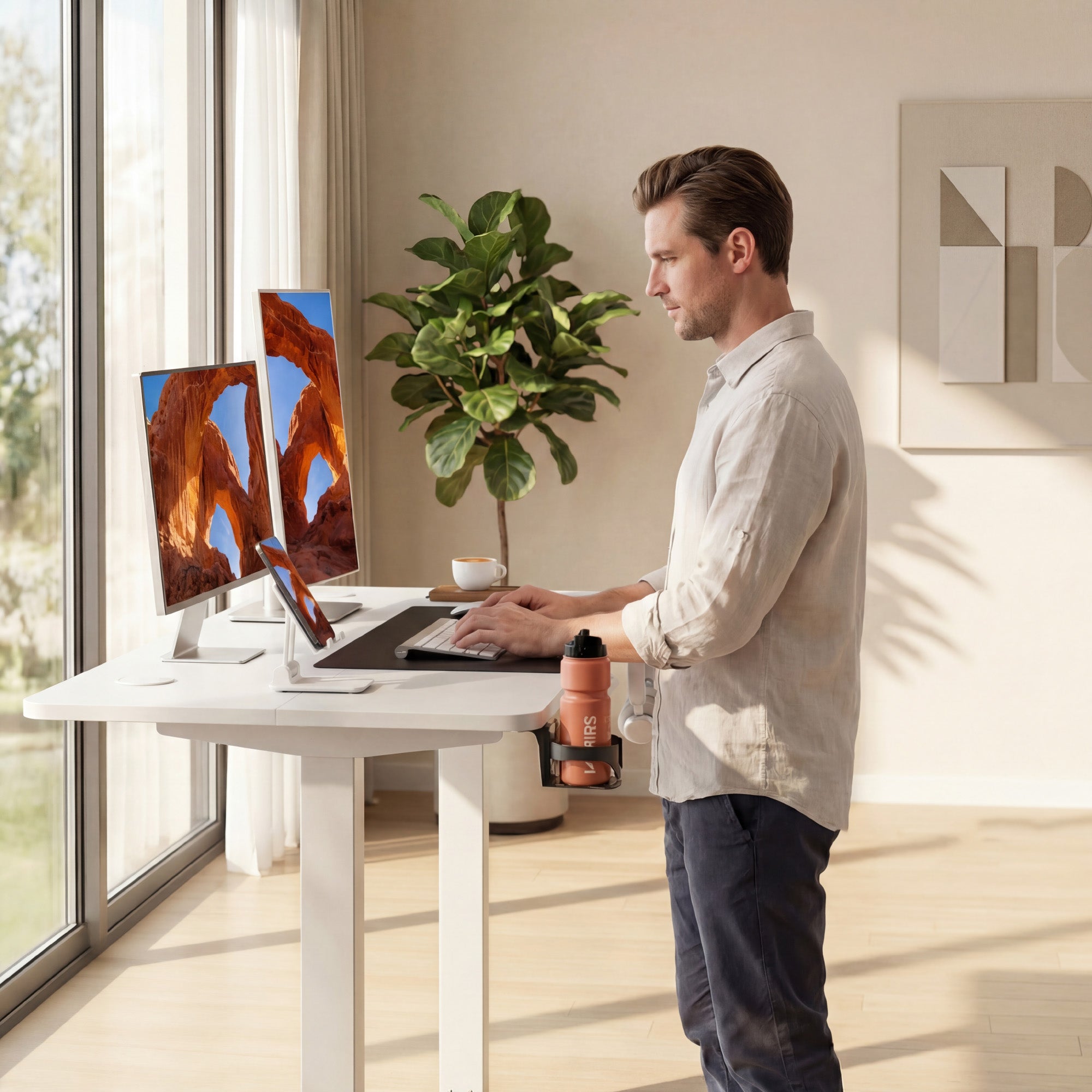 homall-standing-desk-schreibtisch-100cm-schwarz-h-henverstellbar image 5