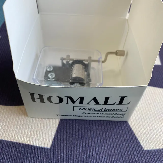 homall-spieluhr-uhrwerk-handkurbel-schwarz-diy-mechanismus image 1
