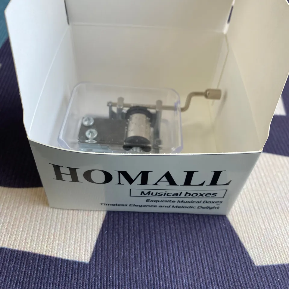 homall-spieluhr-uhrwerk-handkurbel-schwarz-diy-mechanismus image 1
