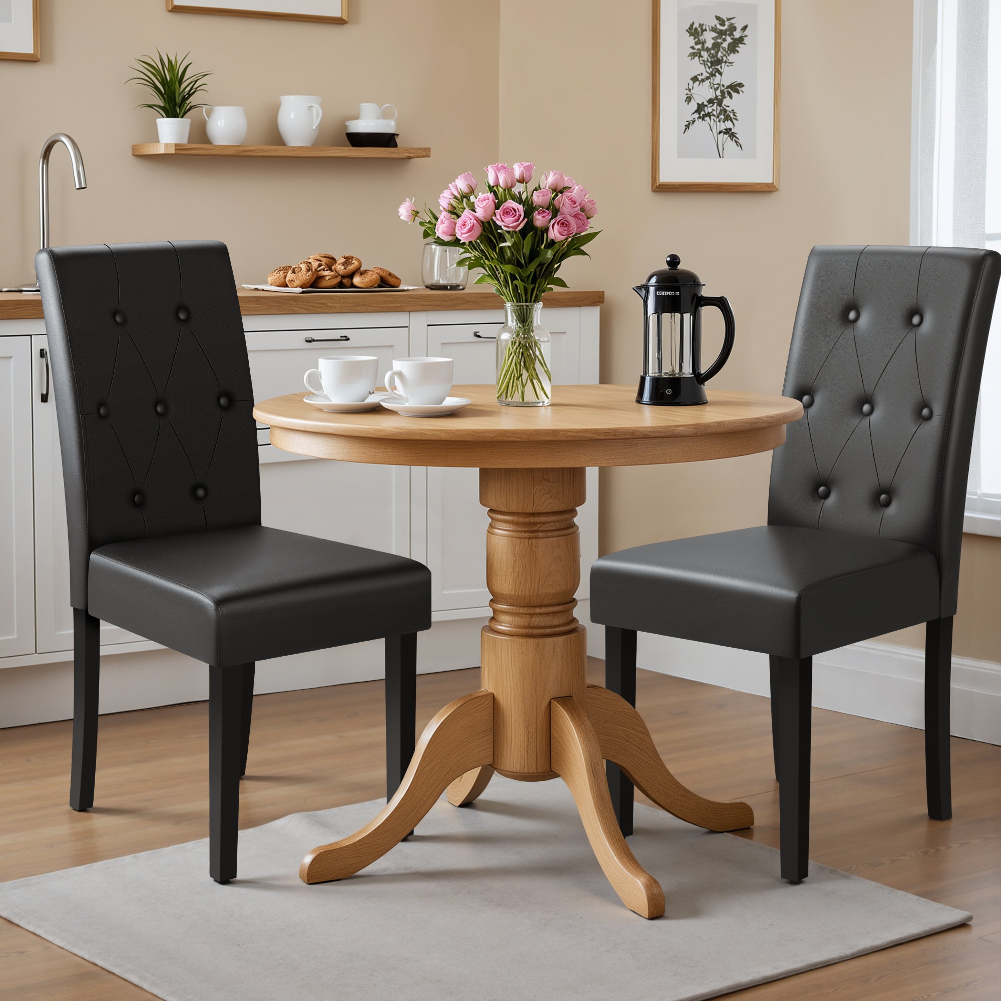 homall-modern-dining-chair-esszimmerstuhl-schwarz-2er-set-leder image 3