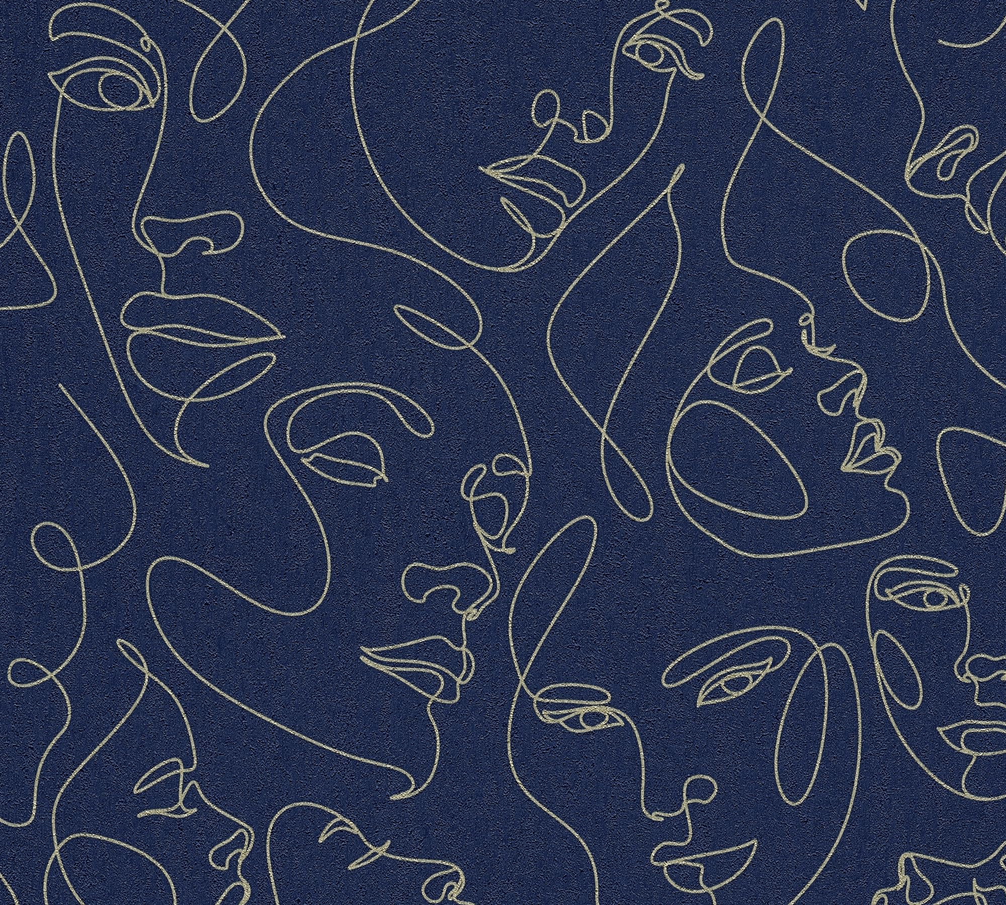 a-s-cr-ation-fine-line-vliestapete-blau-gold-metallic-grafik image 8