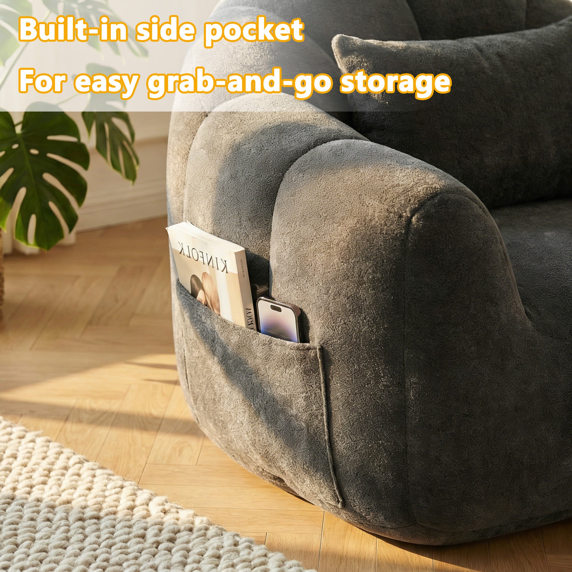 homall-sofa-sitzsack-bodensessel-grau-pl-sch-mit-memory-foam image 8
