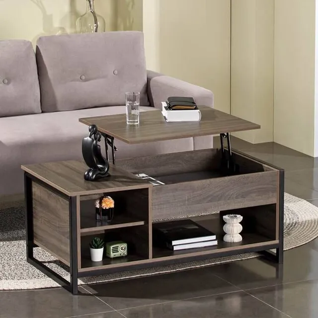 homall-couchtisch-mit-lift-top-schwarz-stauraum image 1