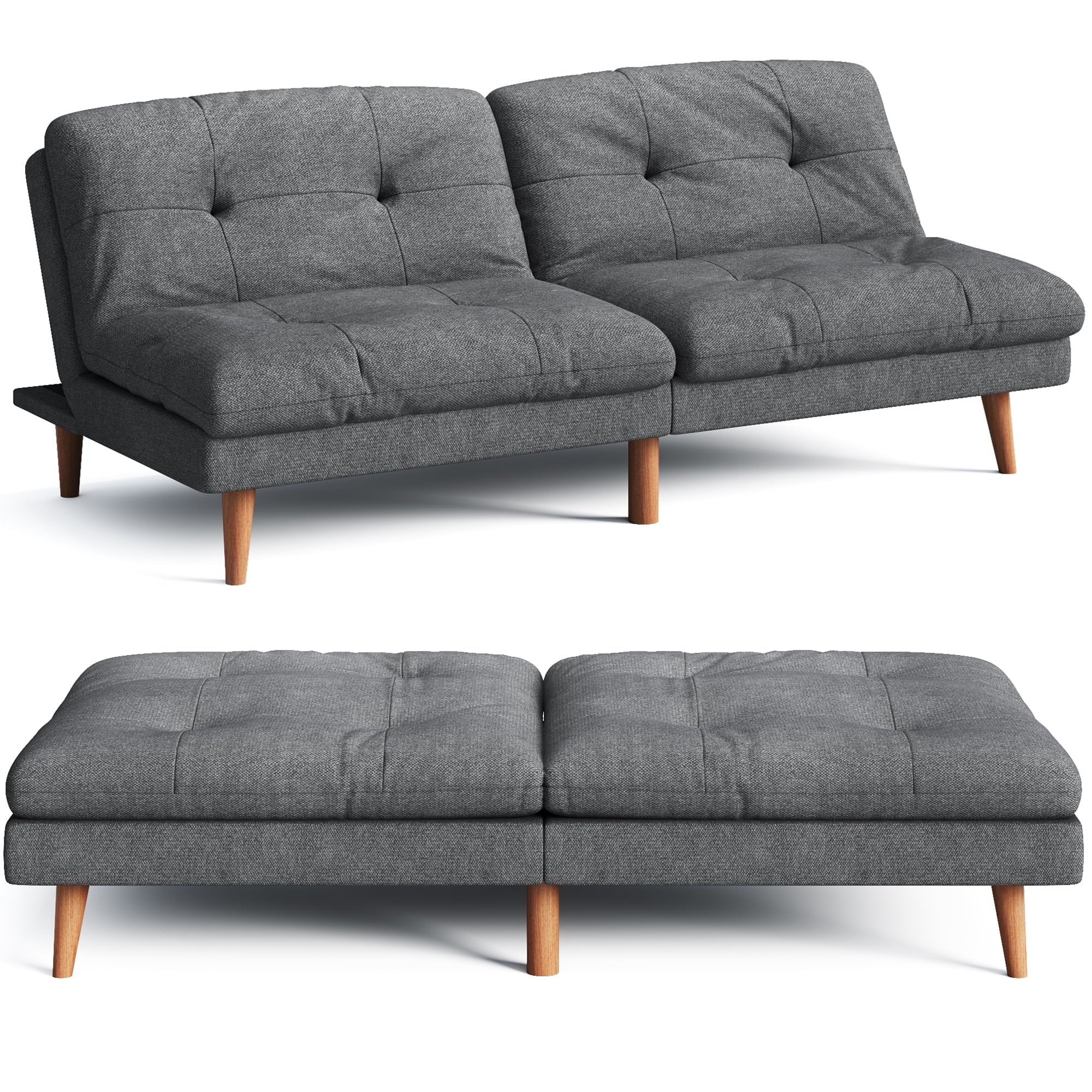 homall-sofa-schlafsofa-verstellbar-dunkelgrau-memory-foam image 1