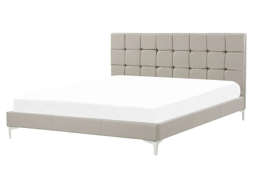 beliani-ambert-doppelbett-160x200-cm-grau-kunstleder-polsterbett image 1