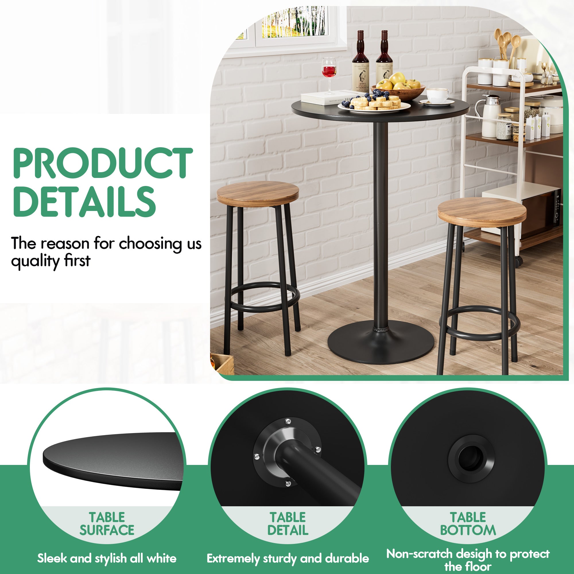 homall-bartisch-rund-schwarz-metall-60cm-stehtisch image 7