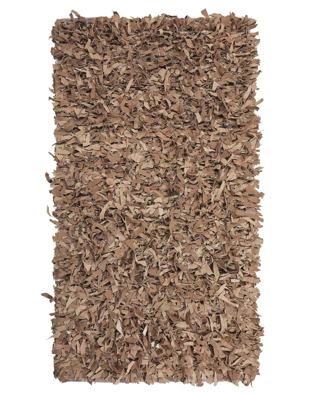 hirsute-mut-teppich-leder-80x150cm-braun-handgefertigt image 1