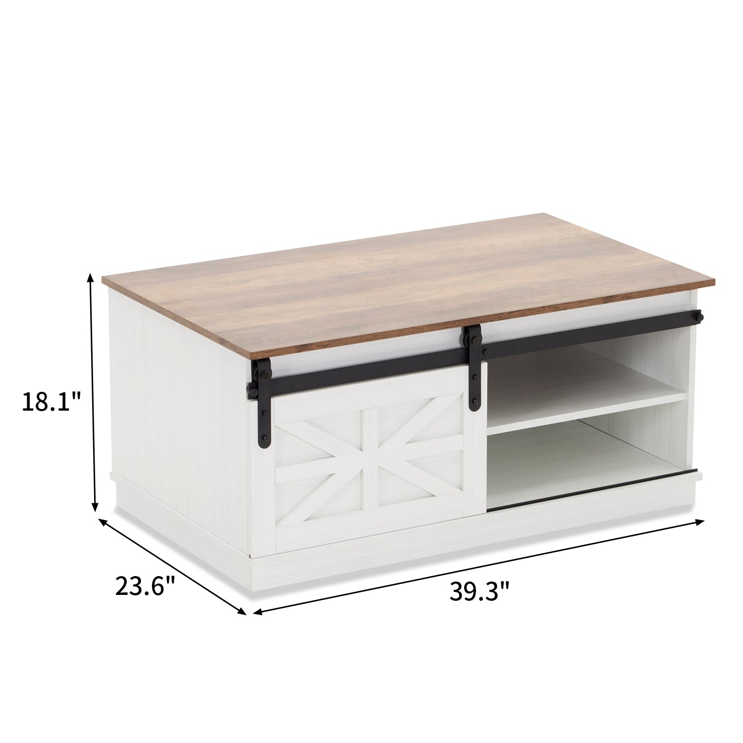 homall-barn-door-couchtisch-wei-mit-stauraum-schiebet-r image 8