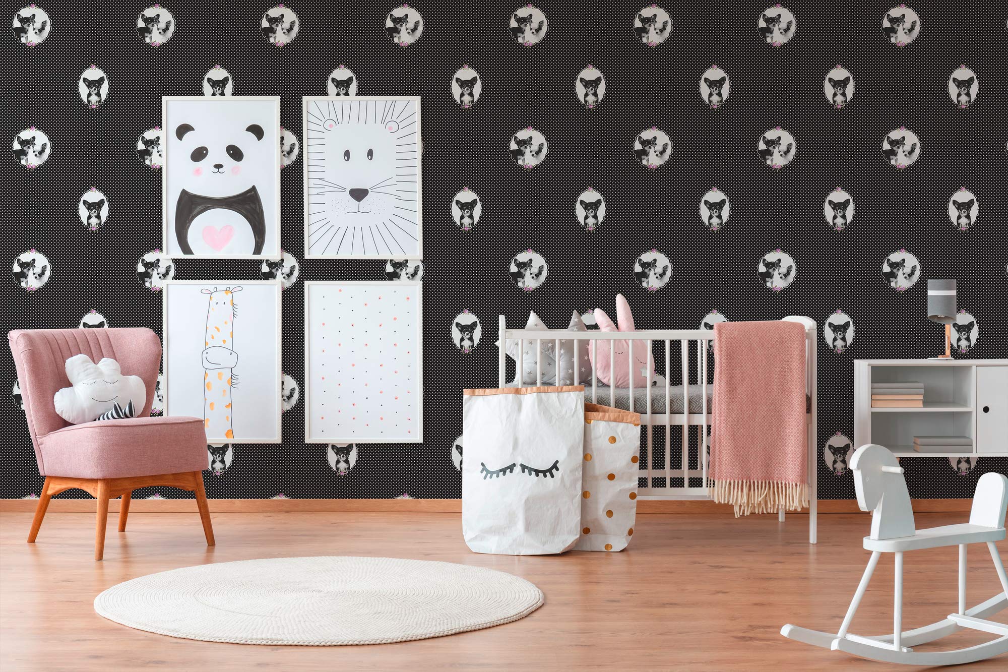 a-s-cr-ation-little-stars-35851-2-vliestapete-hunde-schwarz-lila image 5