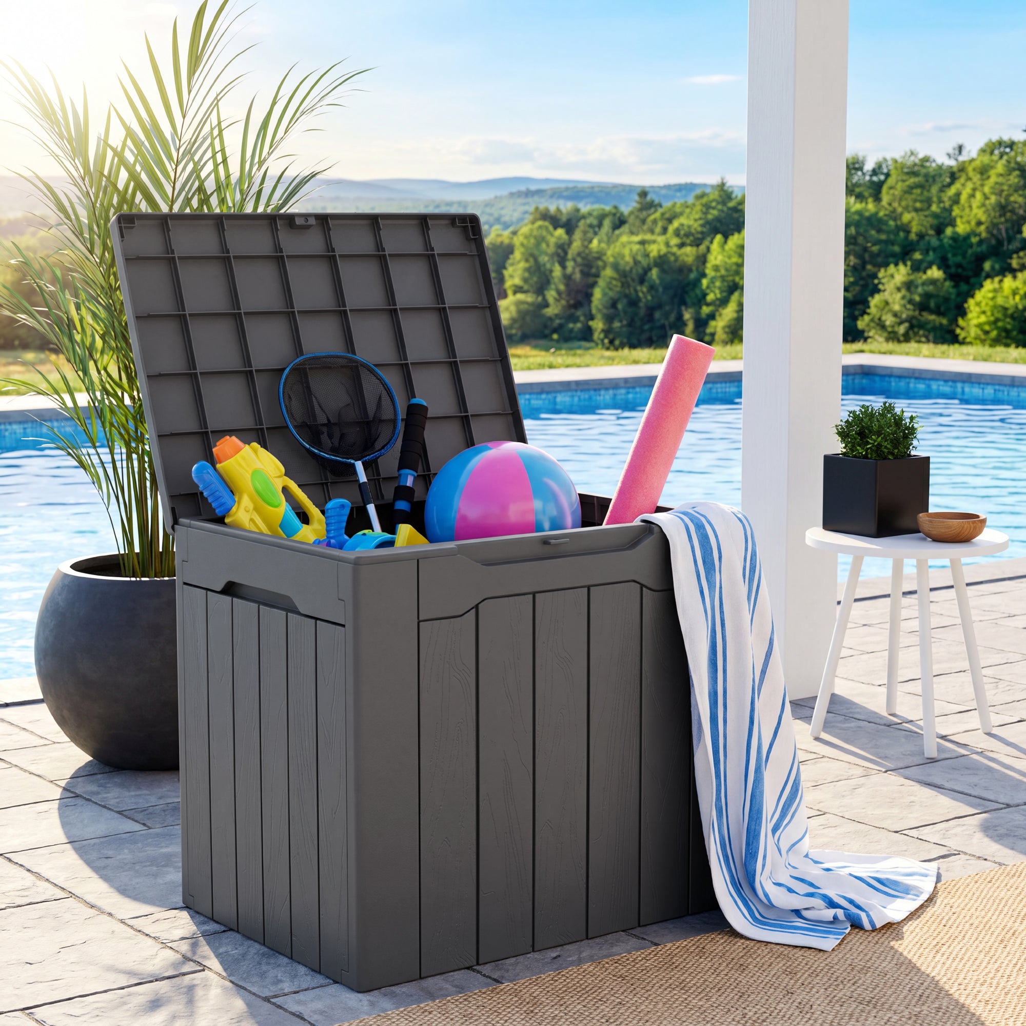 homall-patio-furniture-deck-box-117l-schwarz-wetterfest-bank image 7