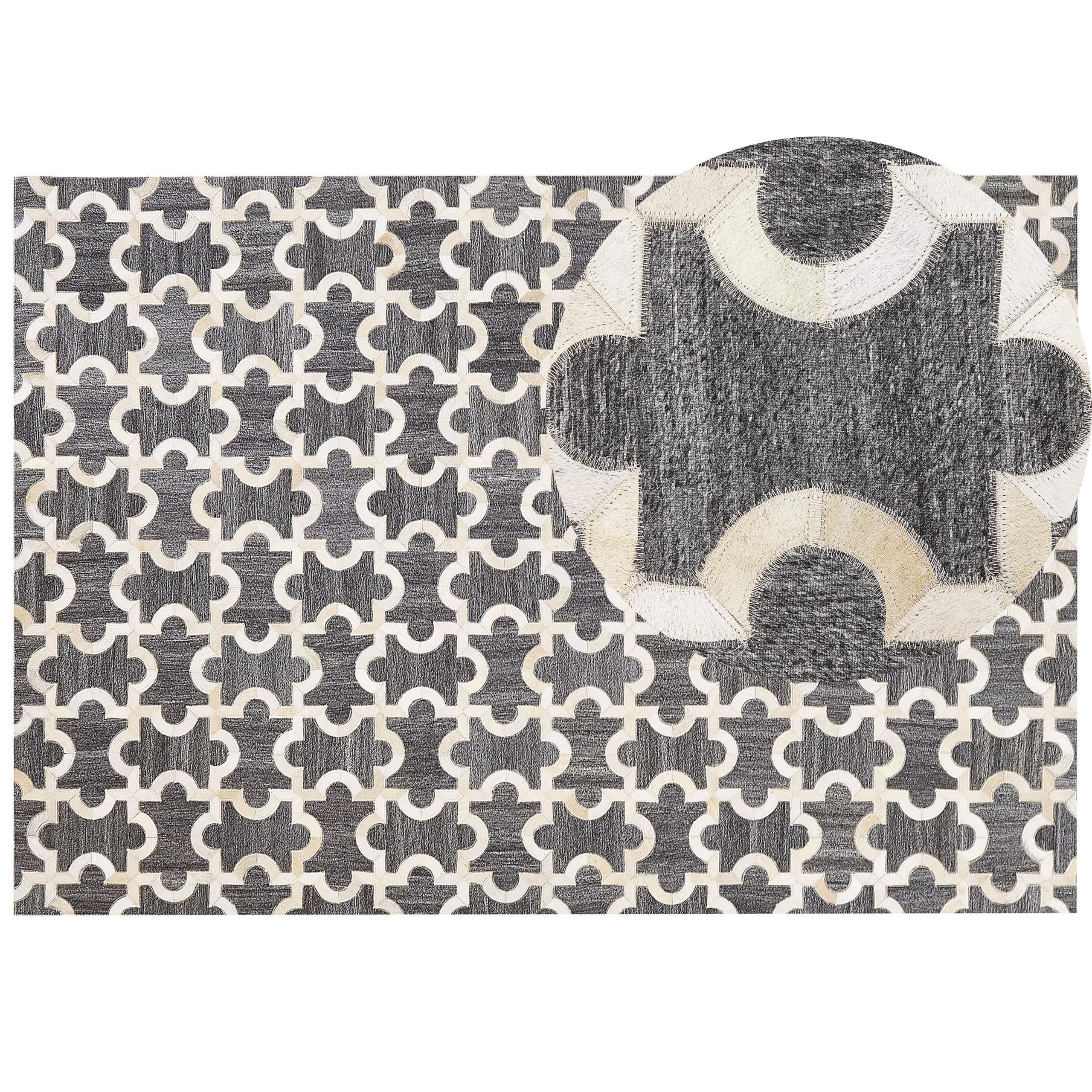 beliani-yedisu-kuhfell-teppich-160x230-cm-grau-beige-puzzle image 4