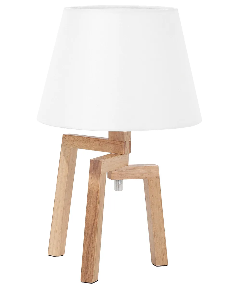 beliani-nalon-tischlampe-holz-wei-e14-skandi image 1