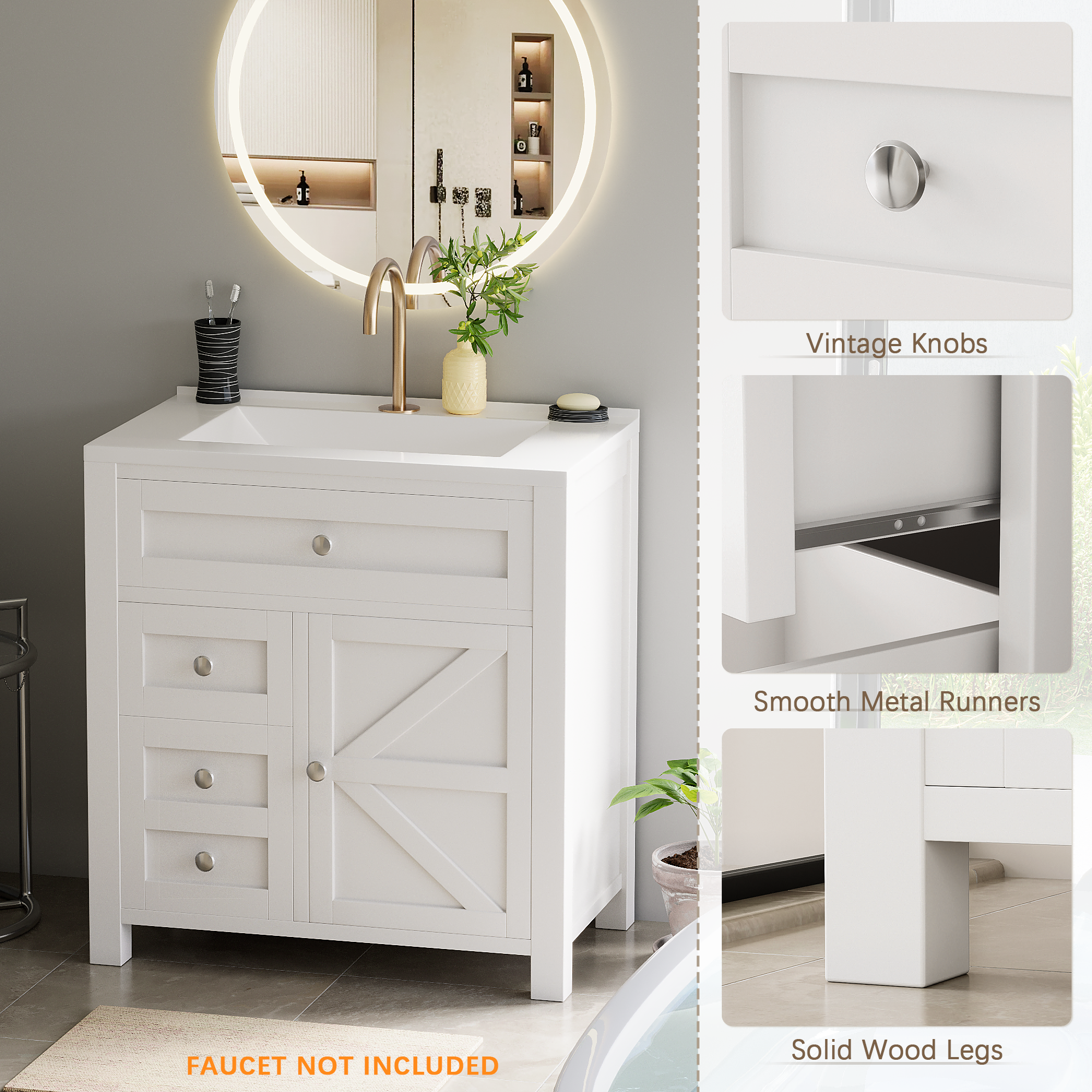 homall-bedroom-waschtisch-wei-76-cm-mit-becken-schubladen image 4