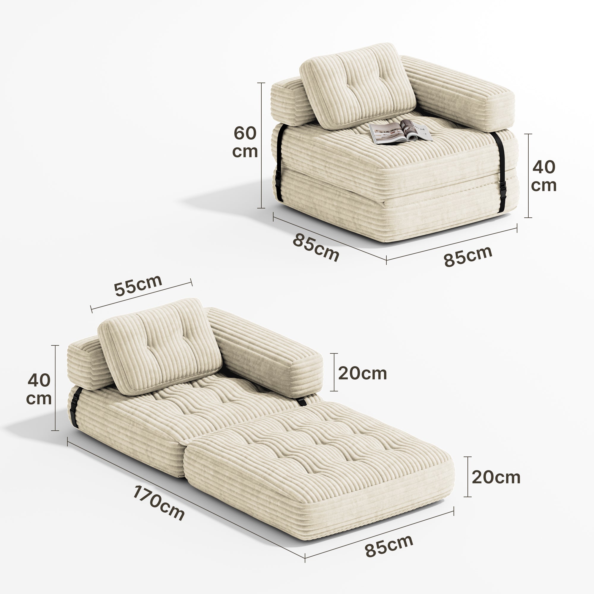 bealife-ar34-schlafsofa-sitzsack-g-stebett-schwarz-faltbar-cord image 3
