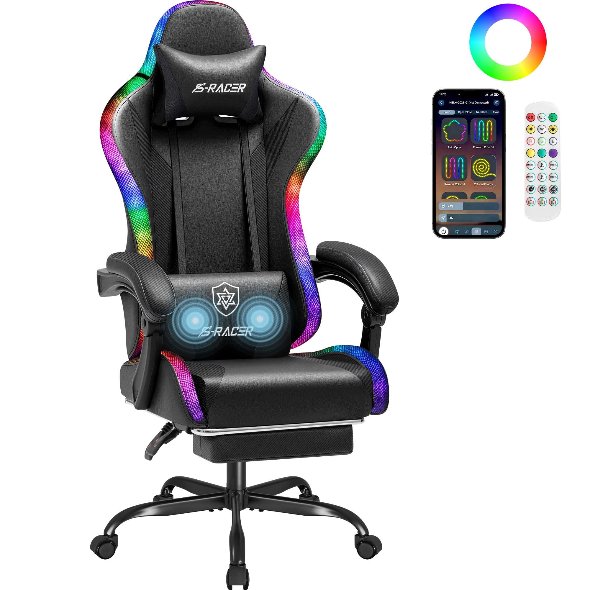 homall-gaming-chair-gaming-stuhl-led-schwarz-mit-fu-st-tze image 3