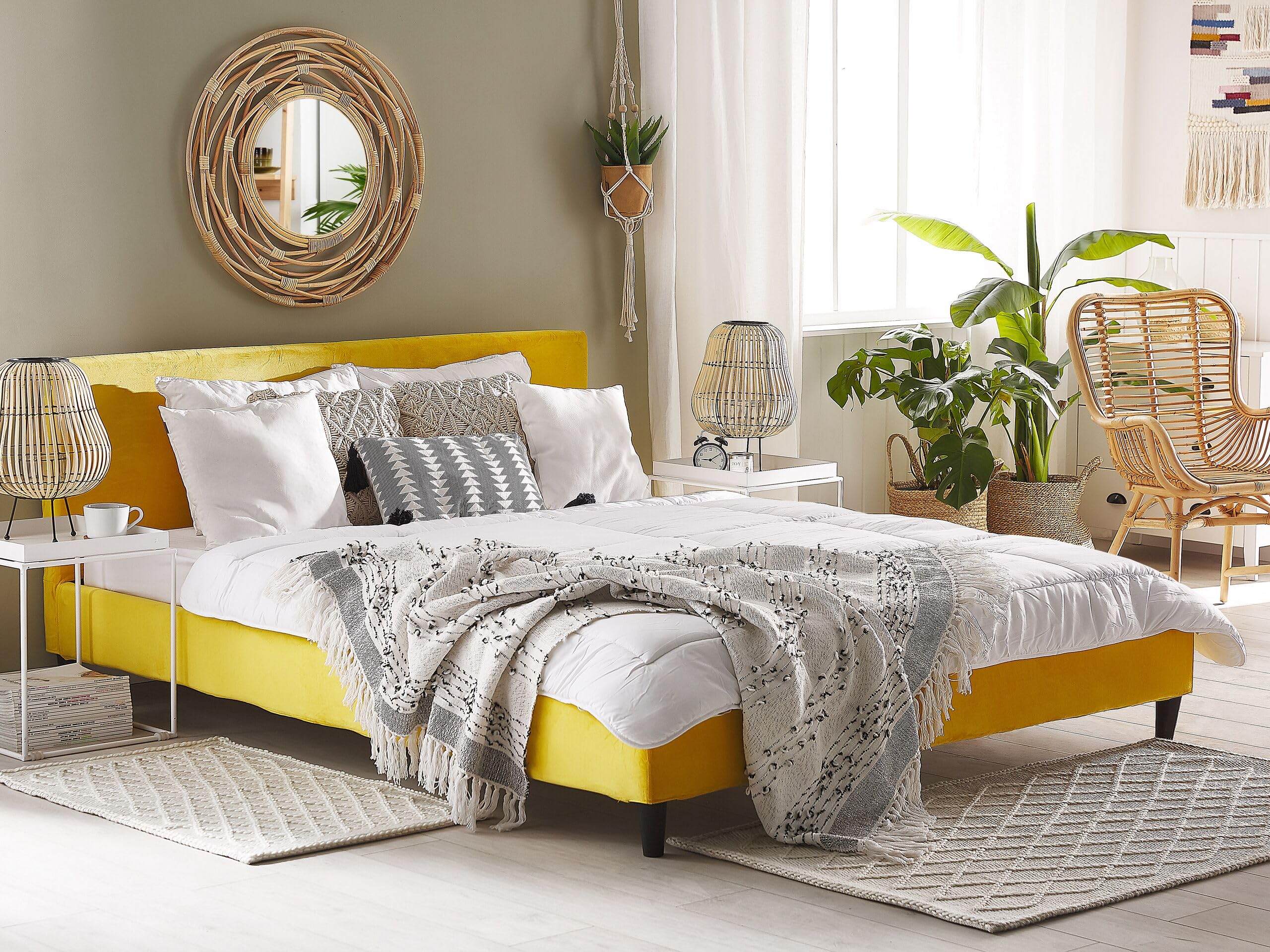 beliani-fitou-doppelbett-180x200-samt-gelb-abnehmbar image 2