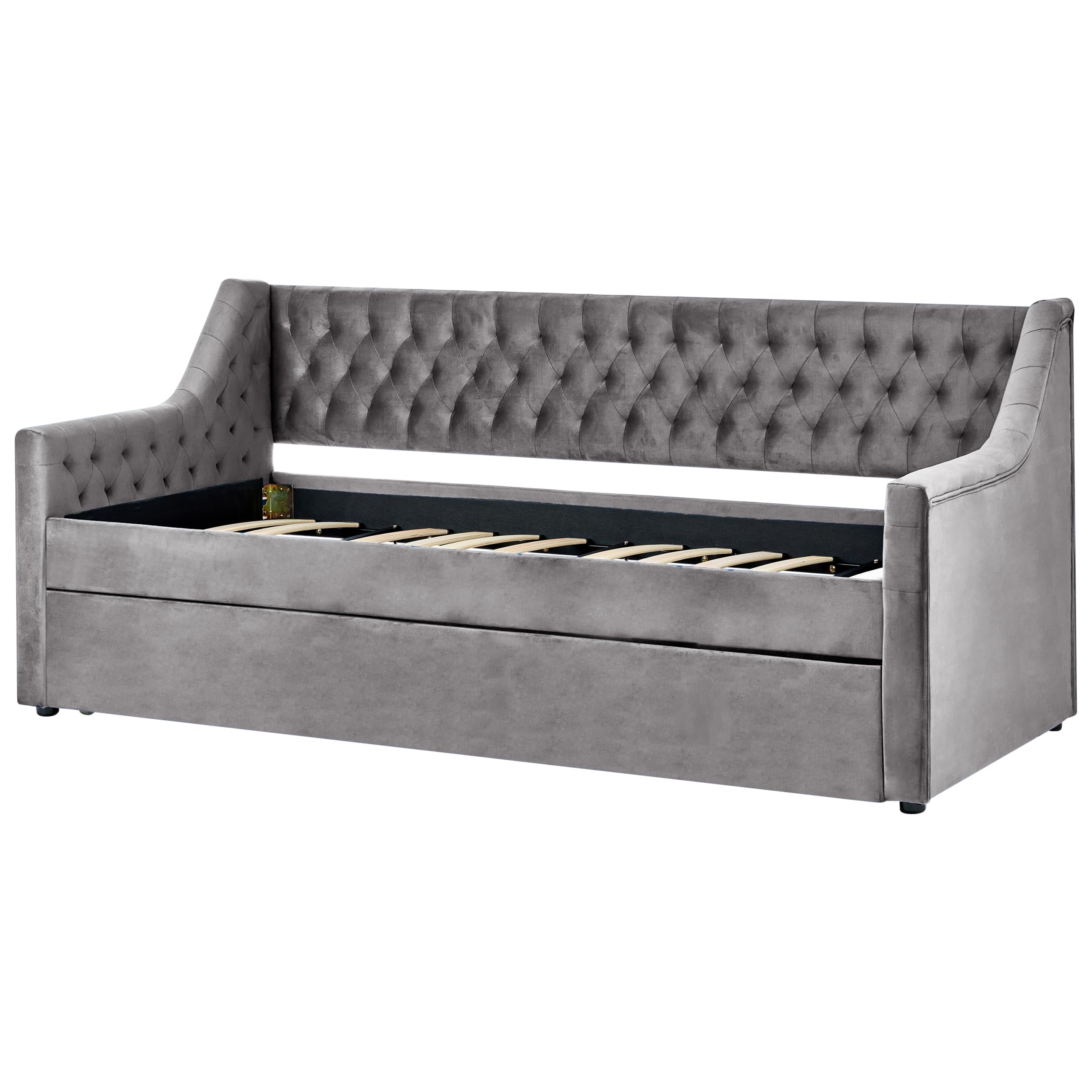 beliani-montargis-tagesbett-90x200-samt-grau-ausziehbar image 5