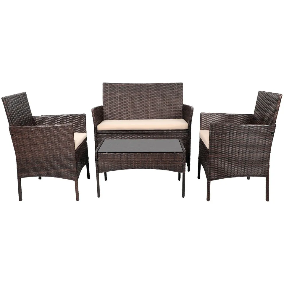 homall-patio-furniture-rattan-sitzgruppe-beige-4-teilig-mit-tisch image 1