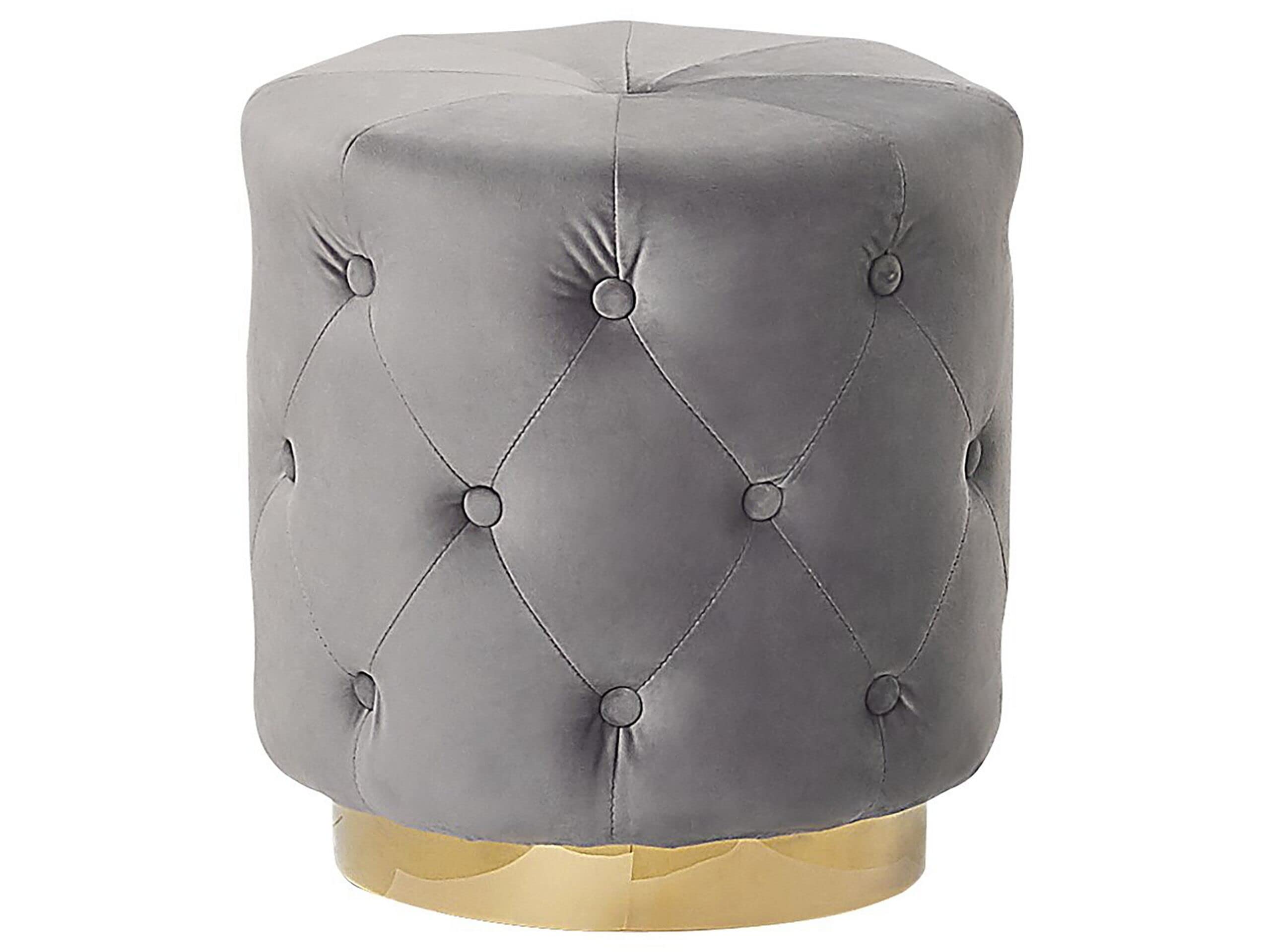 beliani-carrollton-pouf-40cm-hellgrau-samt image 1