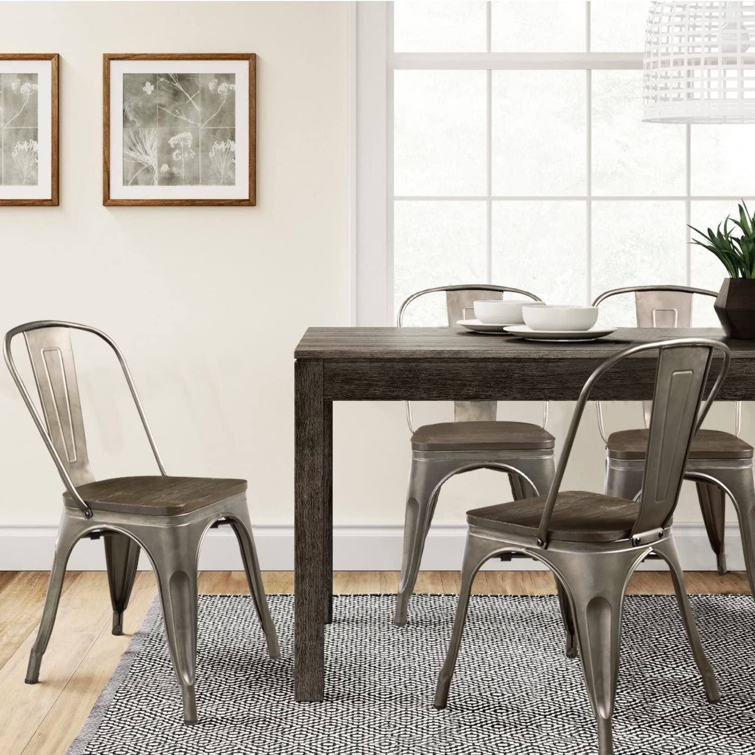 homall-metal-chair-metallstuhl-4er-set-schwarz-gold-stapelbar image 3
