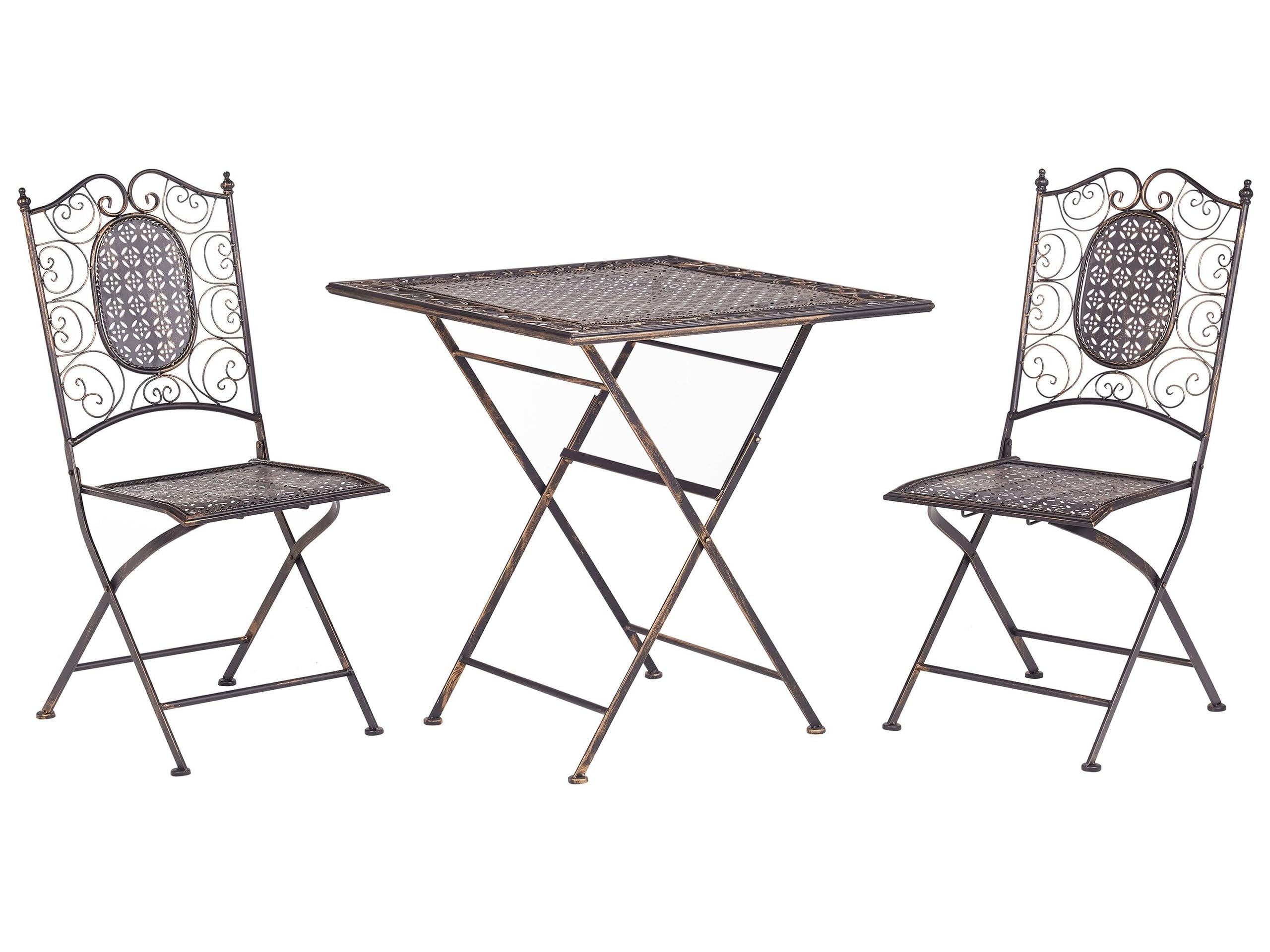 beliani-bormio-bistro-set-eisen-2-sitzer-klappbar-schwarz image 1