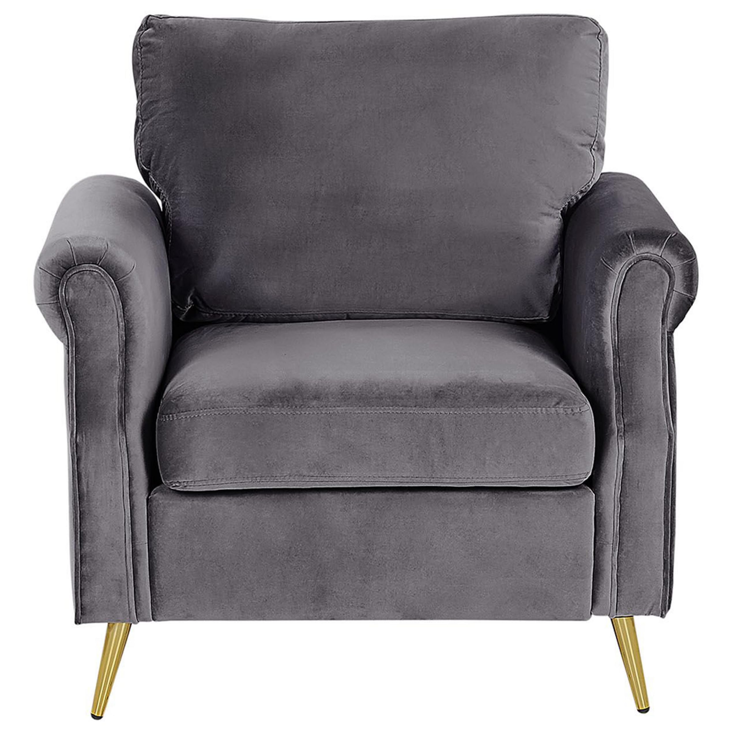 beliani-vietas-sessel-samt-dunkelgrau-mit-goldbeinen image 4