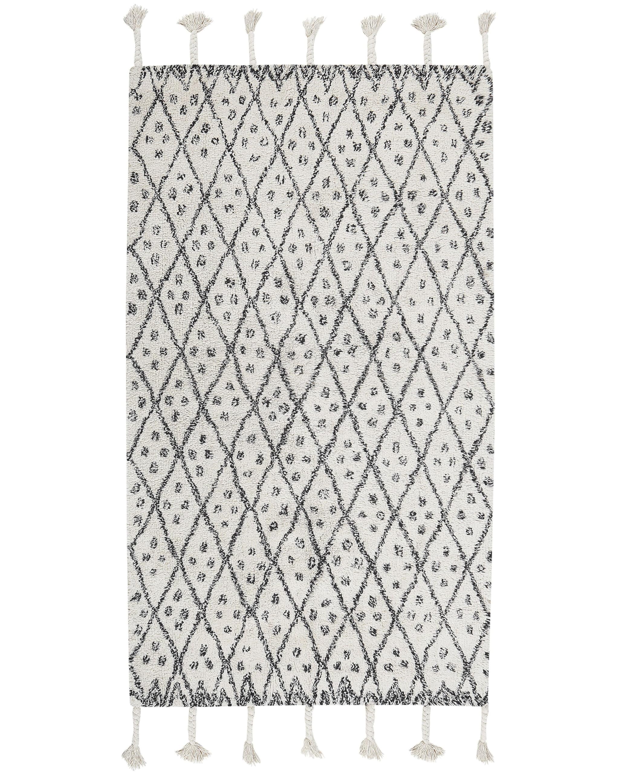 beliani-agadir-teppich-80x150-cm-cremewei-baumwolle image 1
